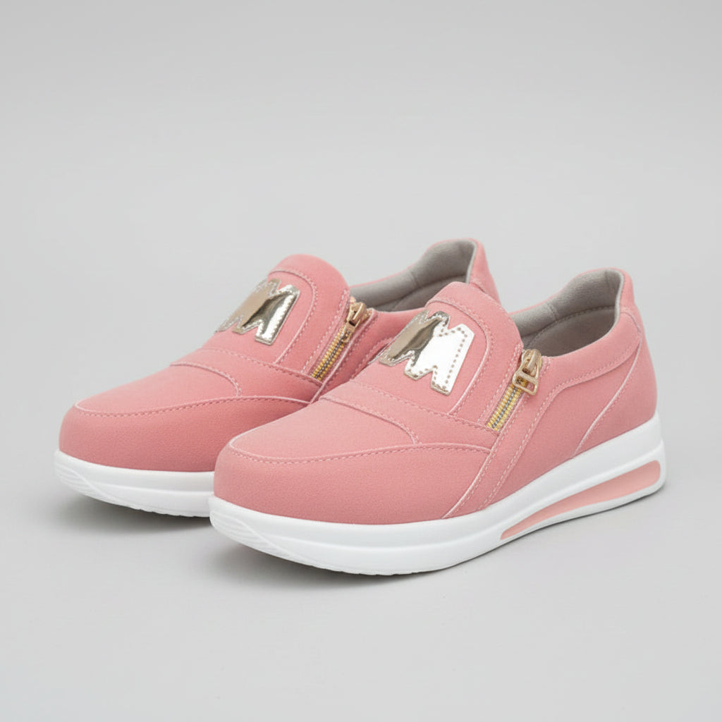 Large Size Sports Shoes Flat Solid Color Women's Casual Sneakers....