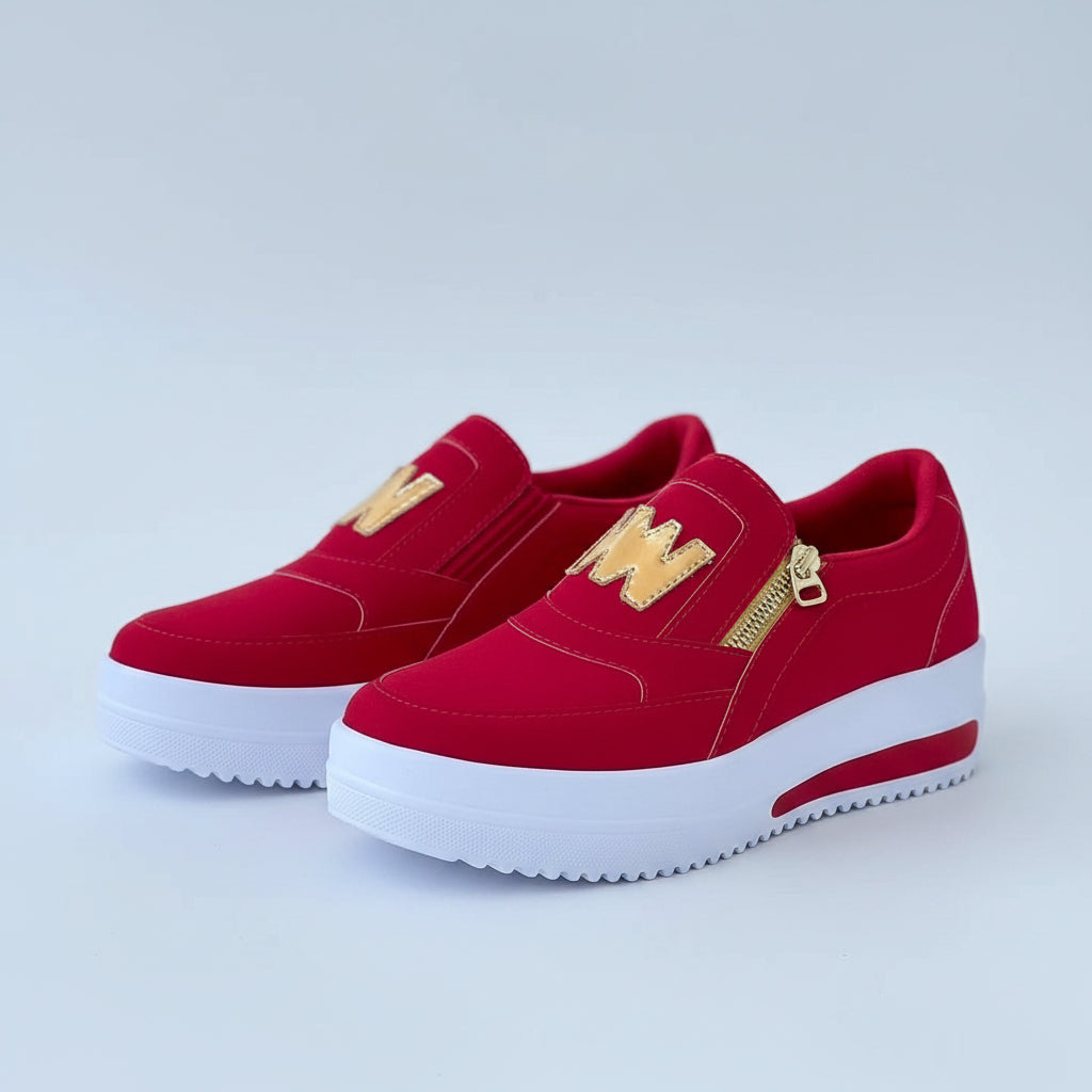 Large Size Sports Shoes Flat Solid Color Women's Casual Sneakers...