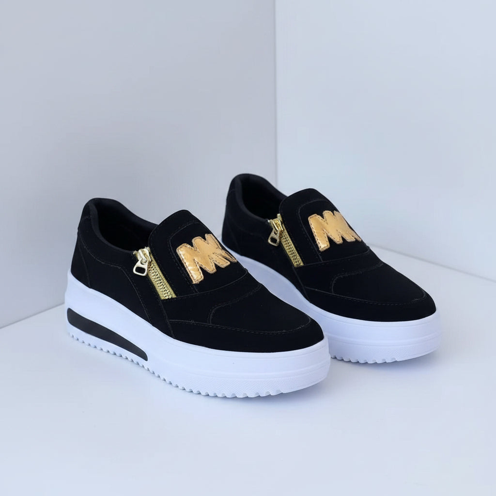 Large Size Sports Shoes Flat Solid Color Women's Casual Sneakers.