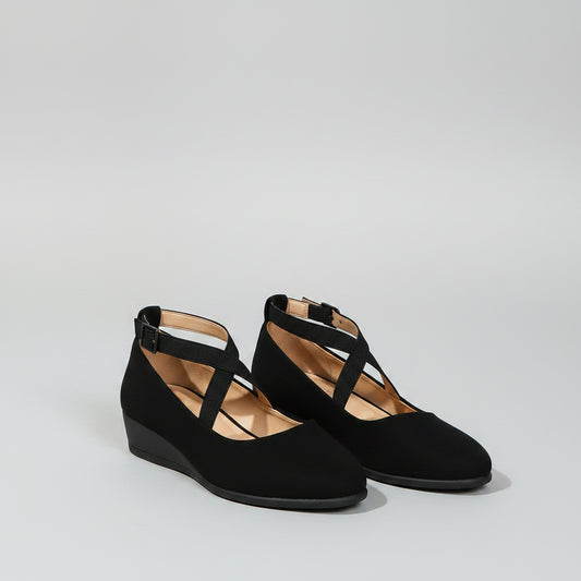 Women's Pointed Toe Wedges Shoes Fashion Cross-straped Flats Casual Pumps